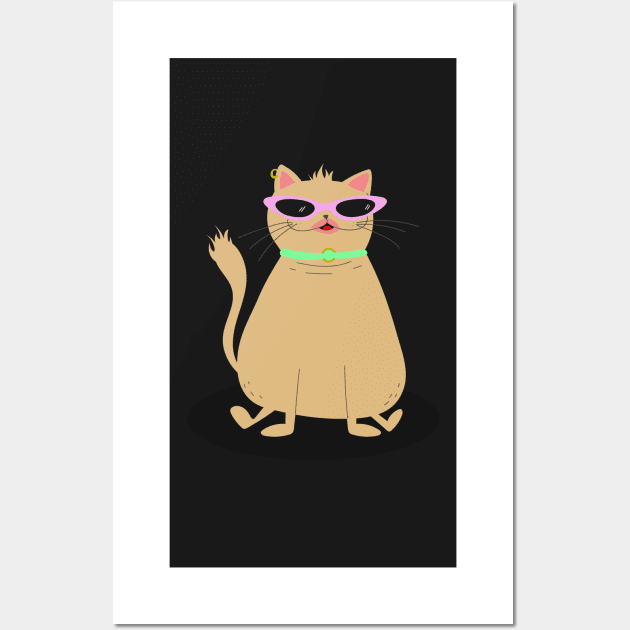 Cat wearing sunglasses Wall Art by YaiVargas